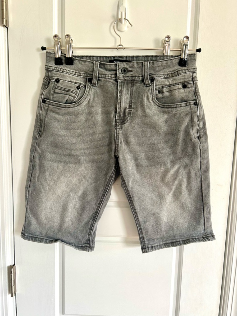 Kenneth Cole New York Men’s Grey Slim Fit Denim Shorts Size 30 Stretch